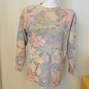 80's Vintage Pullover Floral Pastel Sweater